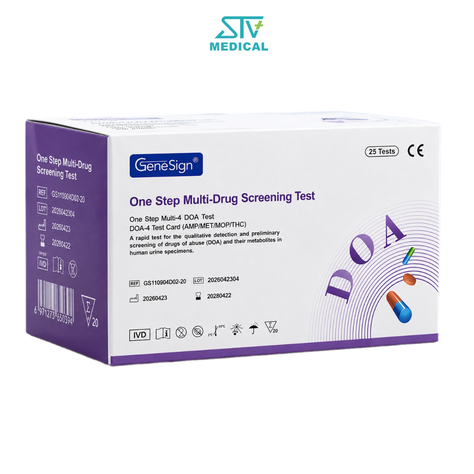 Test Ma Túy 4 Chân GeneSign – Que Test Nhanh 4 Chất AMP/MET/MOP/THC
