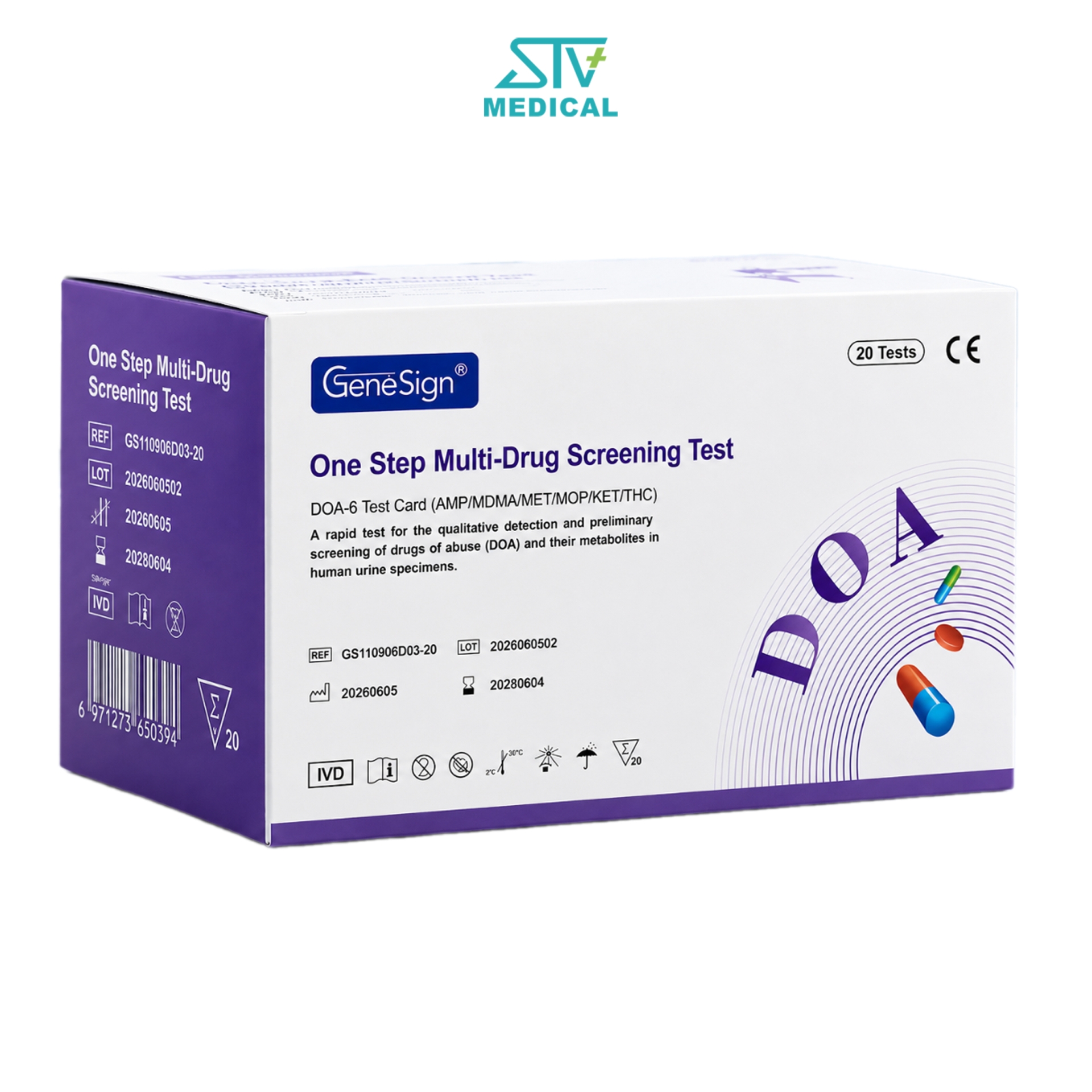 Test Ma Túy 6 Chân GeneSign – Que Test Nhanh 6 Chất AMP/MDMA/MET/MOP/KET/THC
